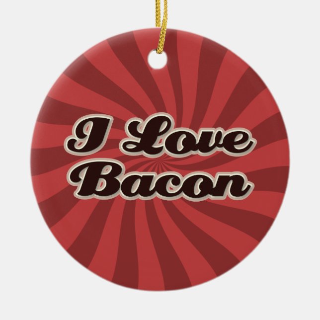 De Cerâmica Eu amo o ornamento do bacon (Frente)