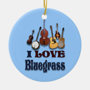 DE CERÂMICA EU AMO O ORNAMENTO DO BLUEGRASS