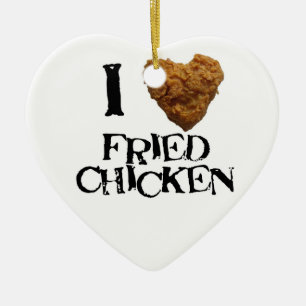 De Cerâmica Eu amo o ornamento do frango frito