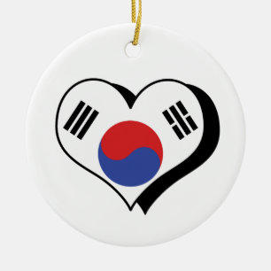 De Cerâmica Eu Amo Ornamento da Bandeira da Coreia do Sul