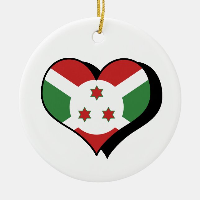 De Cerâmica Eu Amo Ornamento do Burundi (Frente)