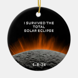 De Cerâmica Eu sobrevivi ao ornamento do eclipse solar