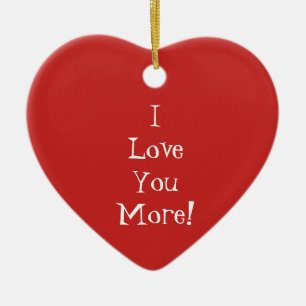De Cerâmica "Eu Te Amo Mais!" Ornamento cardíaco