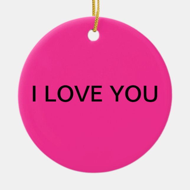 De Cerâmica "EU TE AMO" ornamento cor-de-rosa (Frente)