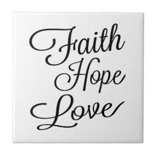 De Cerâmica Faith Hope Love Azulejo