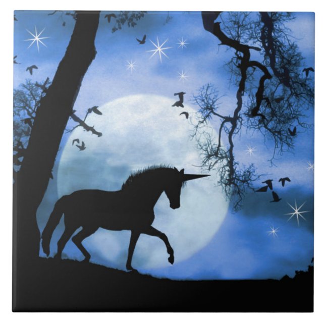 De Cerâmica Fantasy Unicorn Art Azulejo (Frente)