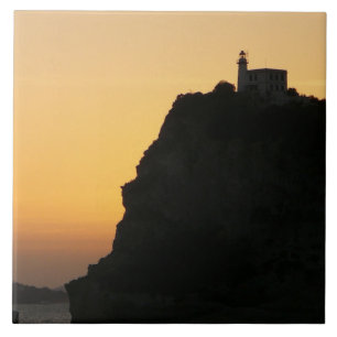 De Cerâmica Farol no azulejo cerâmico para vista do sol