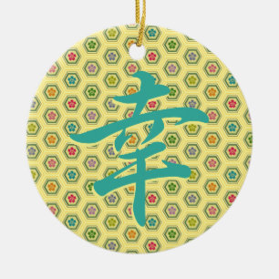 De Cerâmica Felicidade no Ornamento Cerâmico Japonês