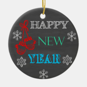 De Cerâmica Feliz ano novo 2019 Ornamento do Quadro