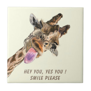De Cerâmica Feliz Azulejo Cerâmico Feliz, Girafa - Sorria