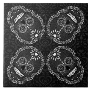 De Cerâmica Feliz Muertos - azulejo festivo do teste padrão d