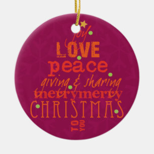 De Cerâmica Feliz Natal a você ornamento da árvore