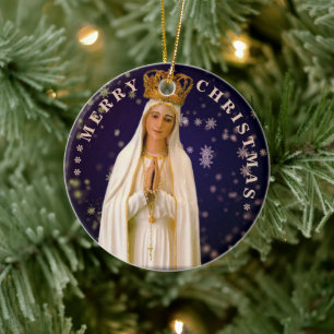 De Cerâmica Feliz Natal  Maria virgem  Ornamento cerâmico
