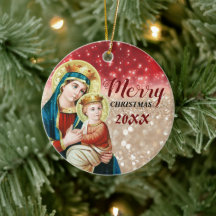 Feliz Natal| Maria virgem| Ornamento cerâmico
