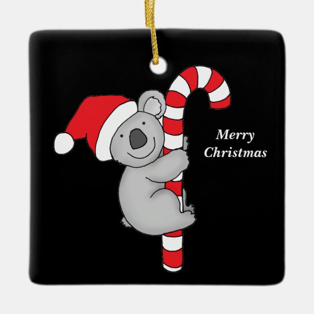 De Cerâmica Feliz Natal Ornamento Cerâmico do Urso Koala (Frente)