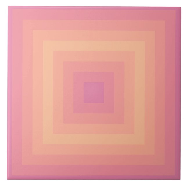 De Cerâmica Felpudo rosa Aurora Peach Quadrado Azulejo Cerâmic (Frente)