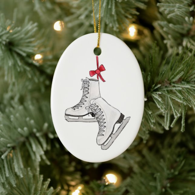 De Cerâmica Figura Skates Ornamento (Árvore)