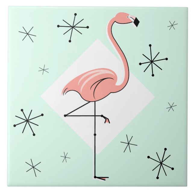 De Cerâmica Flamingo Aqua Diamond Stars azulejo (Frente)