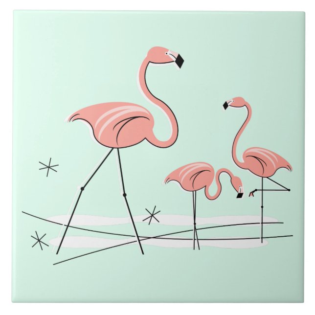 De Cerâmica Flamingo Aqua Ocean Trio 2 azulejo (Frente)