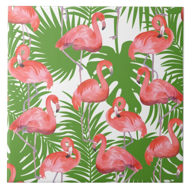 De Cerâmica Flamingos Azulejo cerâmico (Frente)