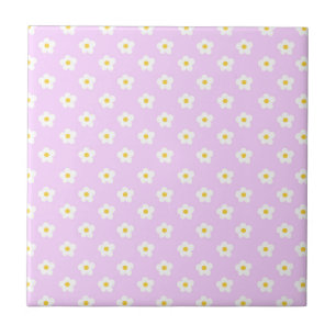 De Cerâmica Flores brancas e cor-de-rosa Azulejo cerâmico