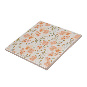 De Cerâmica Flores Laranja 2 Azulejo cerâmico