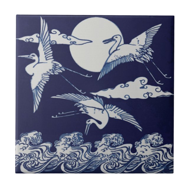 De Cerâmica Flying Crane Azulejo - Christopher Dresser (Frente)