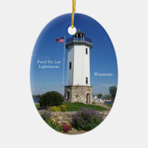 De Cerâmica Fond Du Lac Lighthouse - ornamento oval