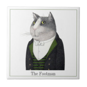 De Cerâmica FOOTMAN CAT 4,25" Azulejo cerâmico quadrado + text