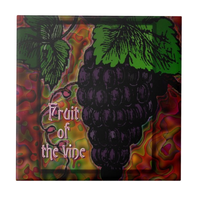 De Cerâmica Fruta do azulejo decorativo da videira (Frente)