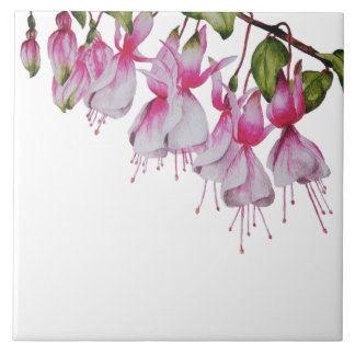 De Cerâmica "Fuchsias Festivas" num Azulejo cerâmico