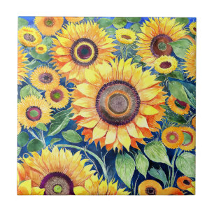 De Cerâmica Funky Sunflower Azulejo