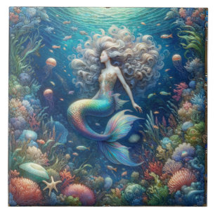 De Cerâmica Gala Oceânico da Sereia - Azulejo Vibrante Subaquá