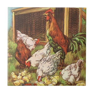 De Cerâmica Galinha do galo & azulejo rural da cozinha do país