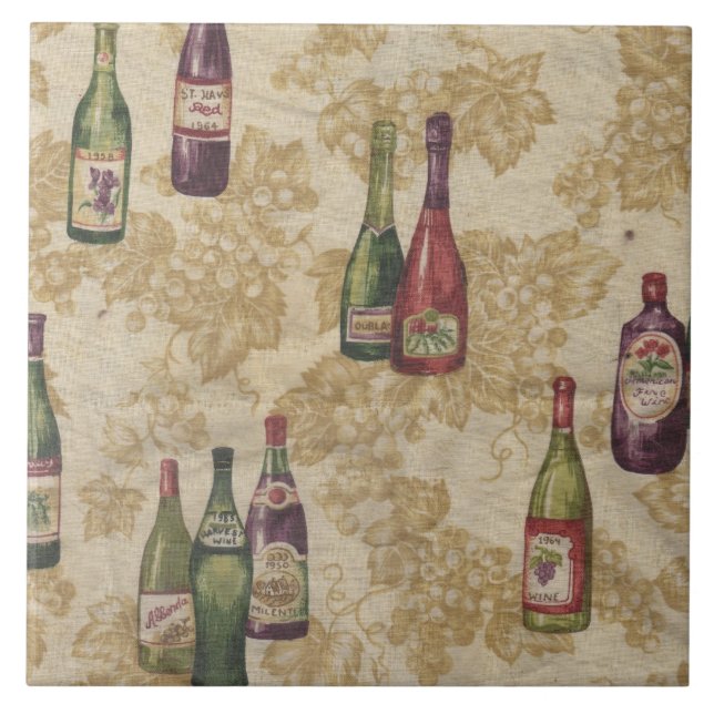 De Cerâmica Garrafas do azulejo do vinho (Frente)