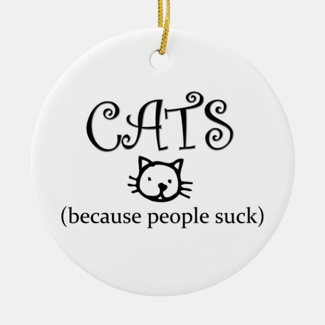 De Cerâmica Gatos porque pessoas não prestam ornamento (Frente)