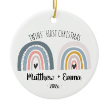Gêmeos, primeiro ornamento natalino, arco-íris