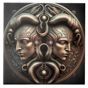 De Cerâmica Gemini Sinal Zodiac Gemini Horoscope Azulejo cerâm