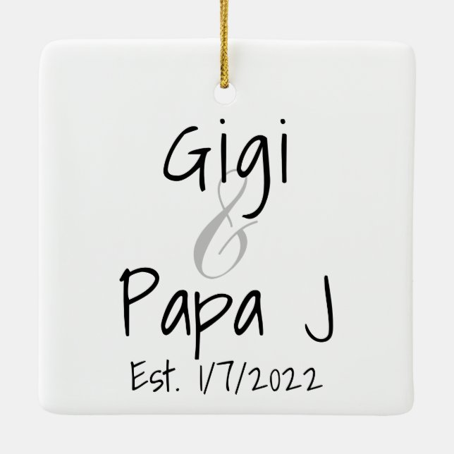 De Cerâmica Gigi e Papa J Primeiro Ornamento neto (Verso)