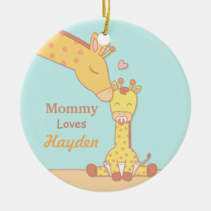 De Cerâmica Girafa das mamães e ornamento personalizado bonit