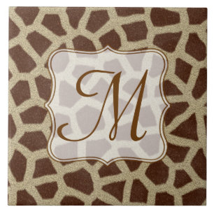 De Cerâmica Giraffe Spot Animal Print Monograma Azulejo