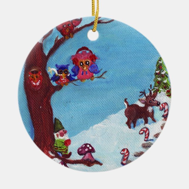 De Cerâmica Gnomo para o ornamento dos feriados (Frente)