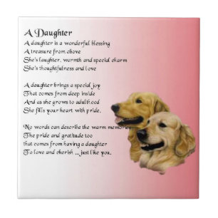 De Cerâmica Golden retriever - azulejo do poema da filha