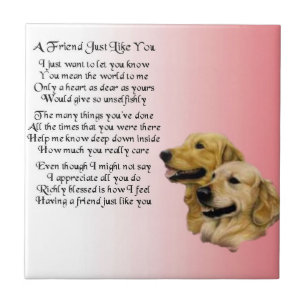 De Cerâmica Golden retriever - azulejo do poema do amigo
