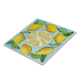 De Cerâmica Grande azulejo cerâmico, estilo siciliano, "Limões