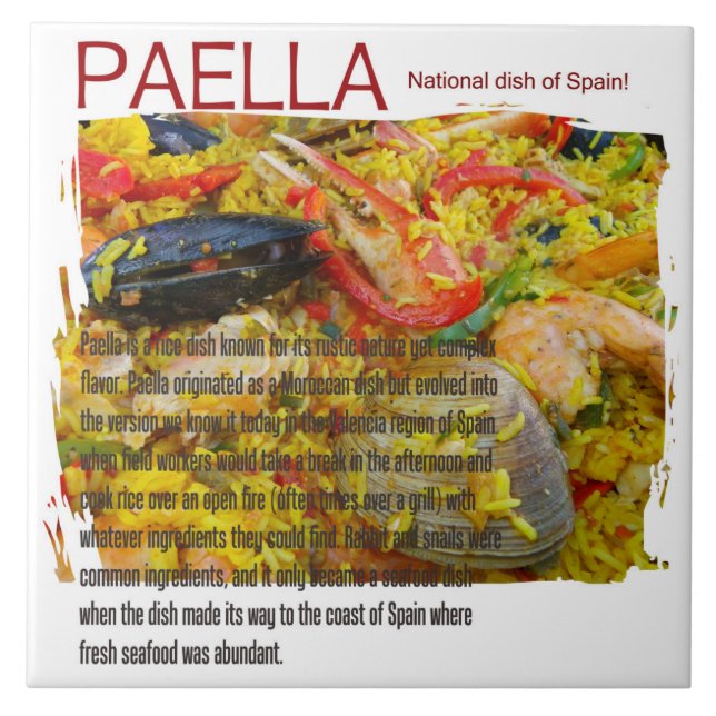 De Cerâmica Grande azulejo do Paella! (Frente)