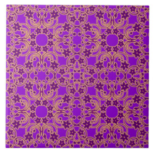 De Cerâmica Grande azulejo inspirado marroquino roxo do teste
