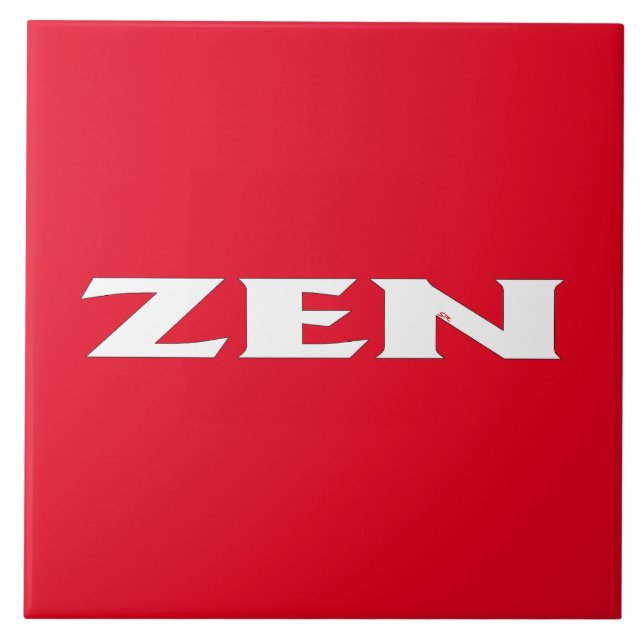 De Cerâmica Grande azulejo vermelho branco Zen (Frente)