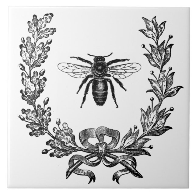 De Cerâmica Grinalda do francês do vintage com azulejo Trivet (Frente)