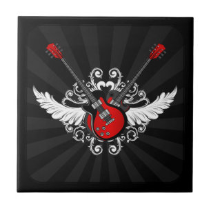 De Cerâmica Guitarra do rock and roll - azulejo
